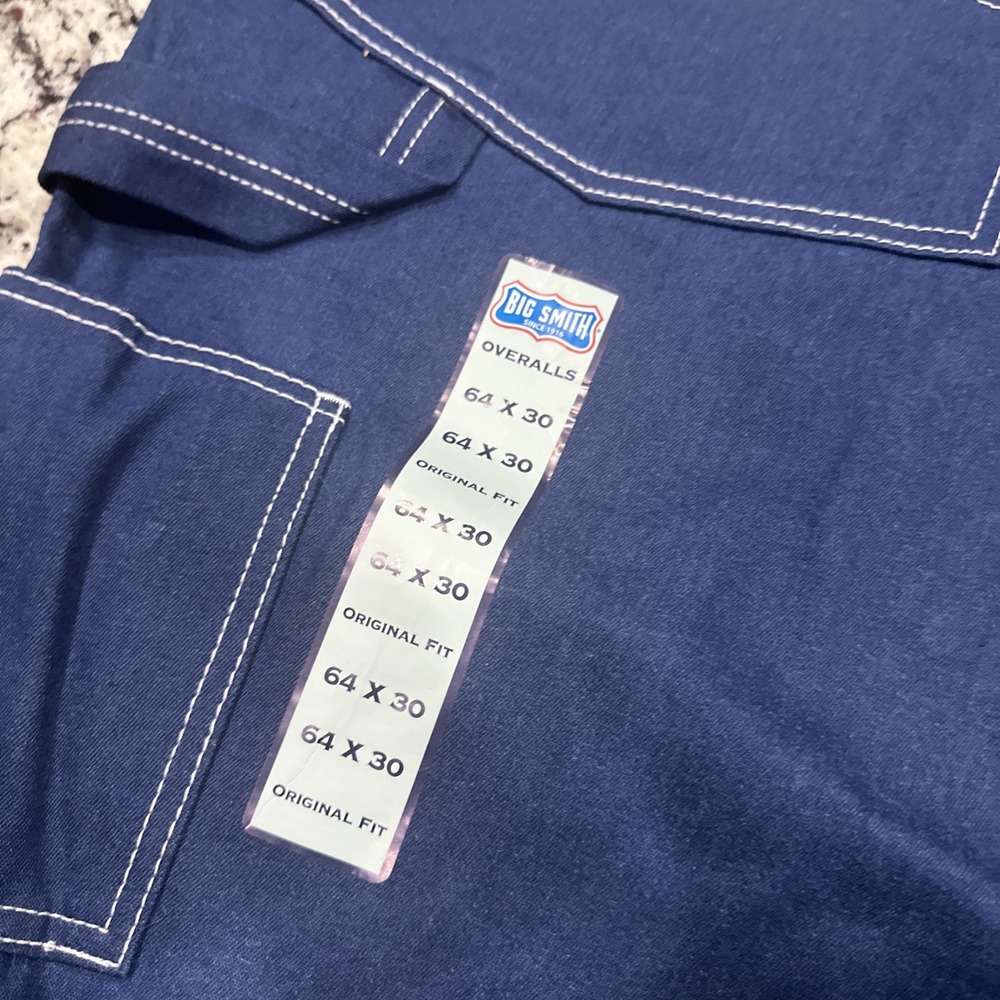 BIG SMITH Overalls Mens 64x30 Blue Denim Cotton Farm Work New - Picture 9 of 9